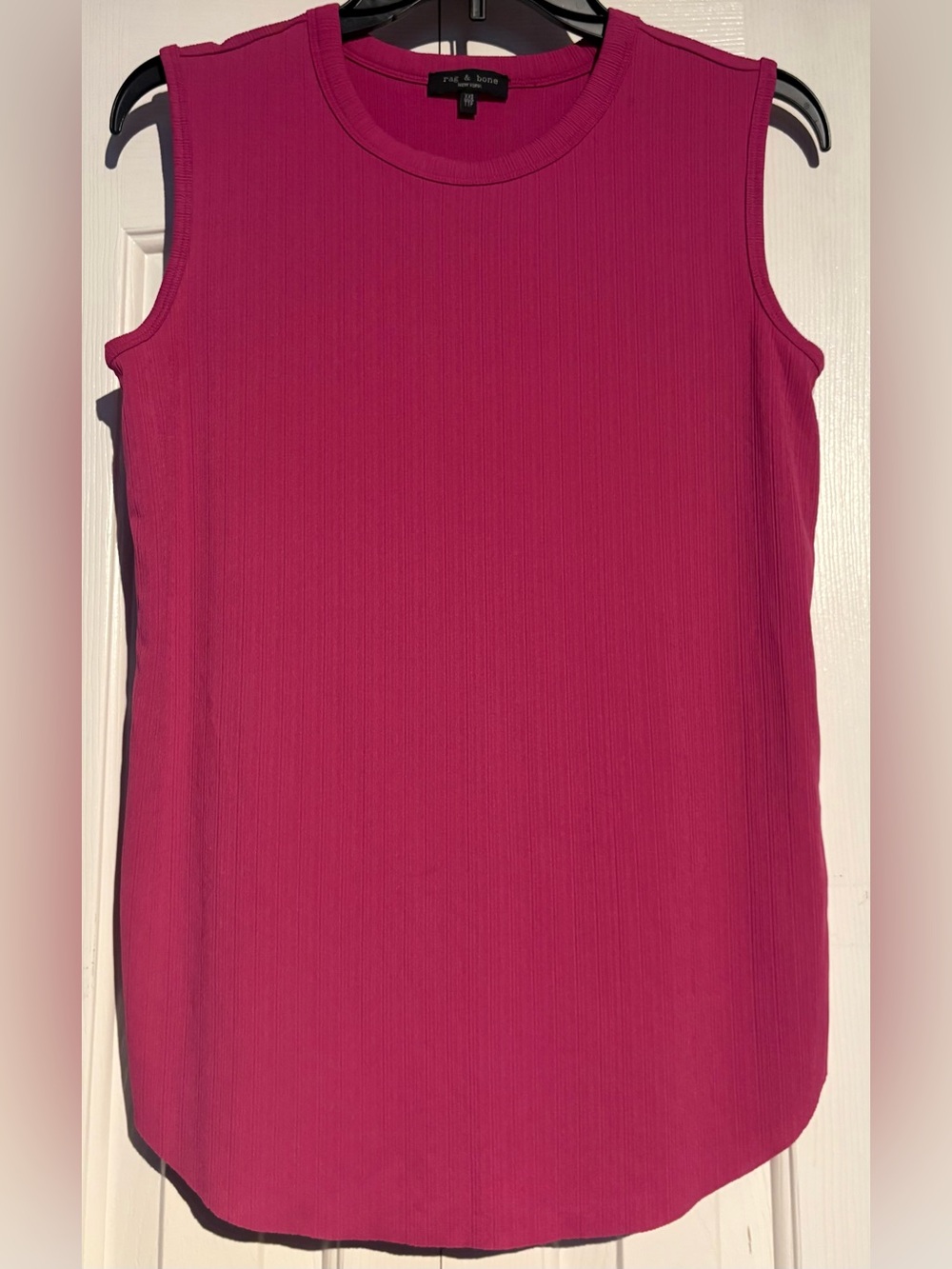rag & bone Ribbed Sleeveless Tank — Fuchsia Pink